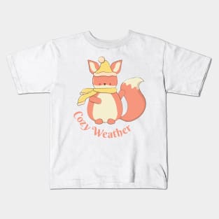 Cozy Weather Fox Kids T-Shirt